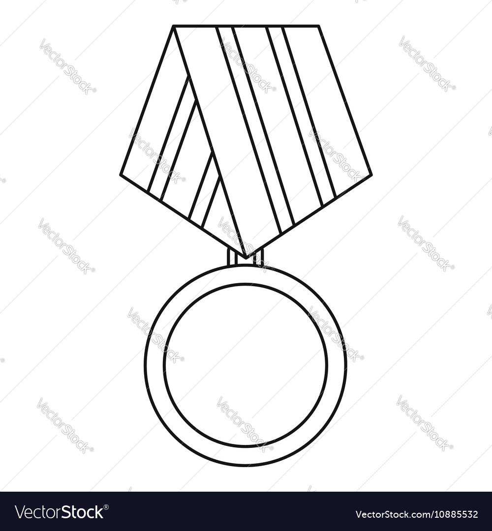 Military medal icon outline style Royalty Free Vector Image