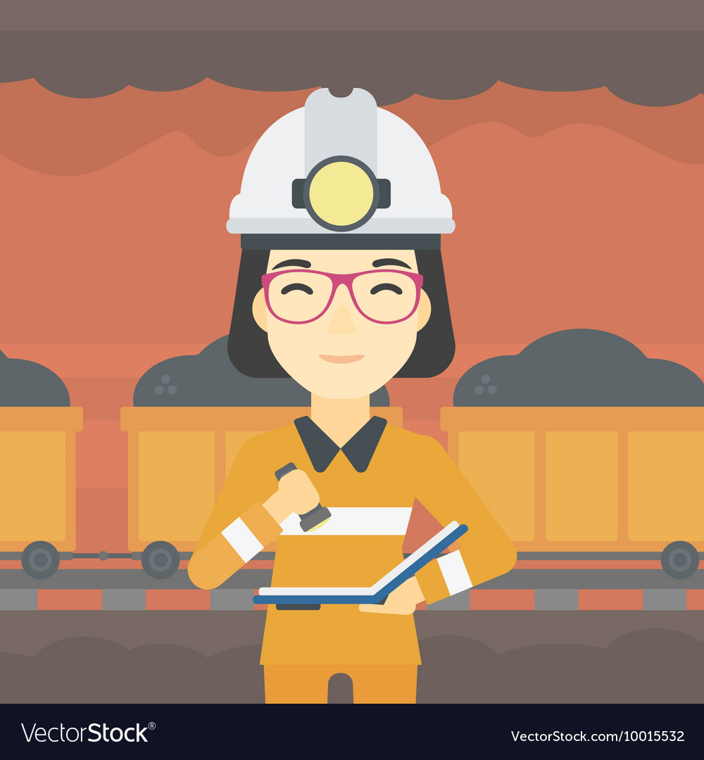 Miner checking documents
