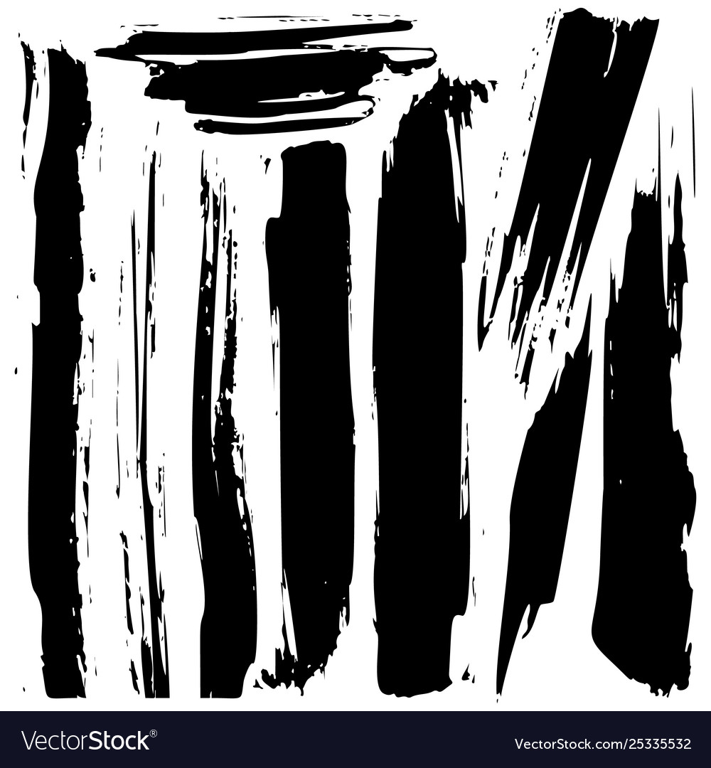 Set black grunge ink blobs vector image Set black grunge ink blobs