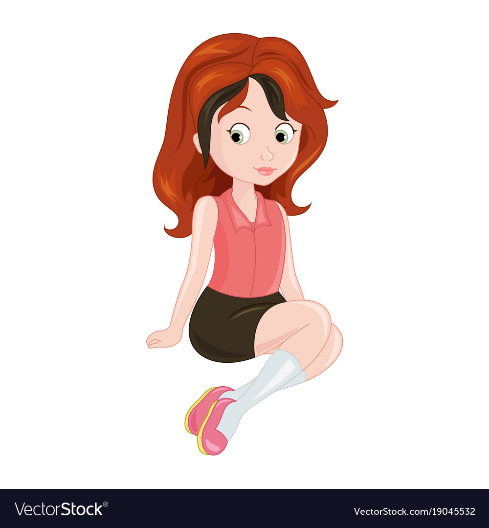 Sitting girl clipart Royalty Free Vector Image