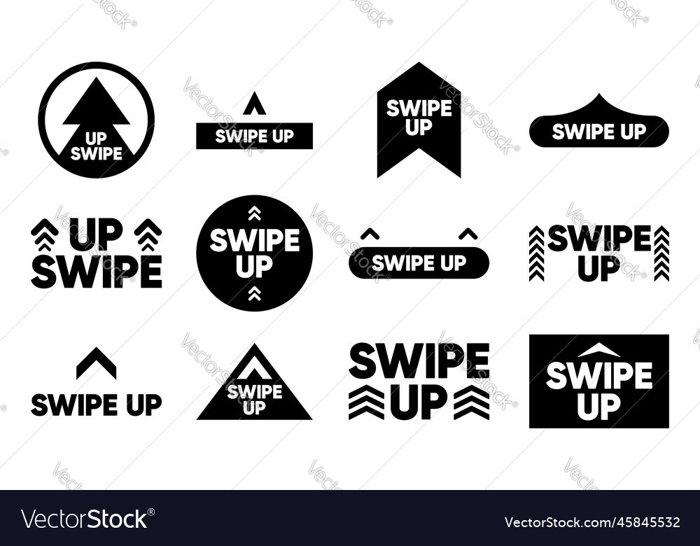 Swipe up icon collection in gradient style vector image Swipe up icon collection in gradient style