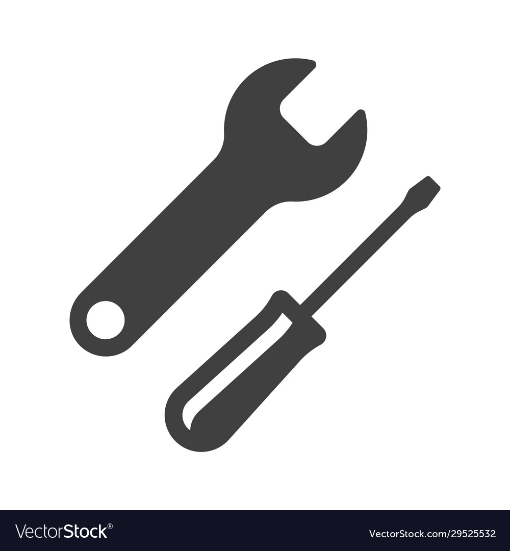 Work tools icon minimalistic image a wrench vector image Work tools icon minimalistic image a wrench