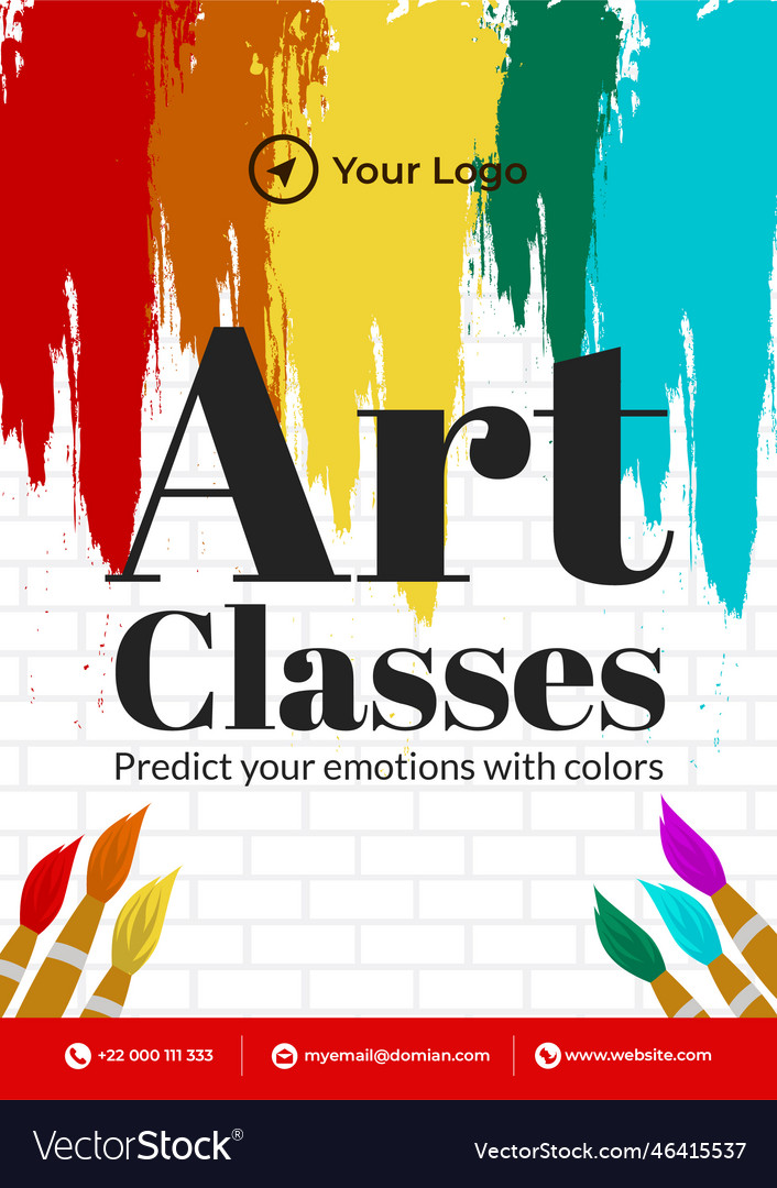 Art classes predict your emotions flyer design Vector Image