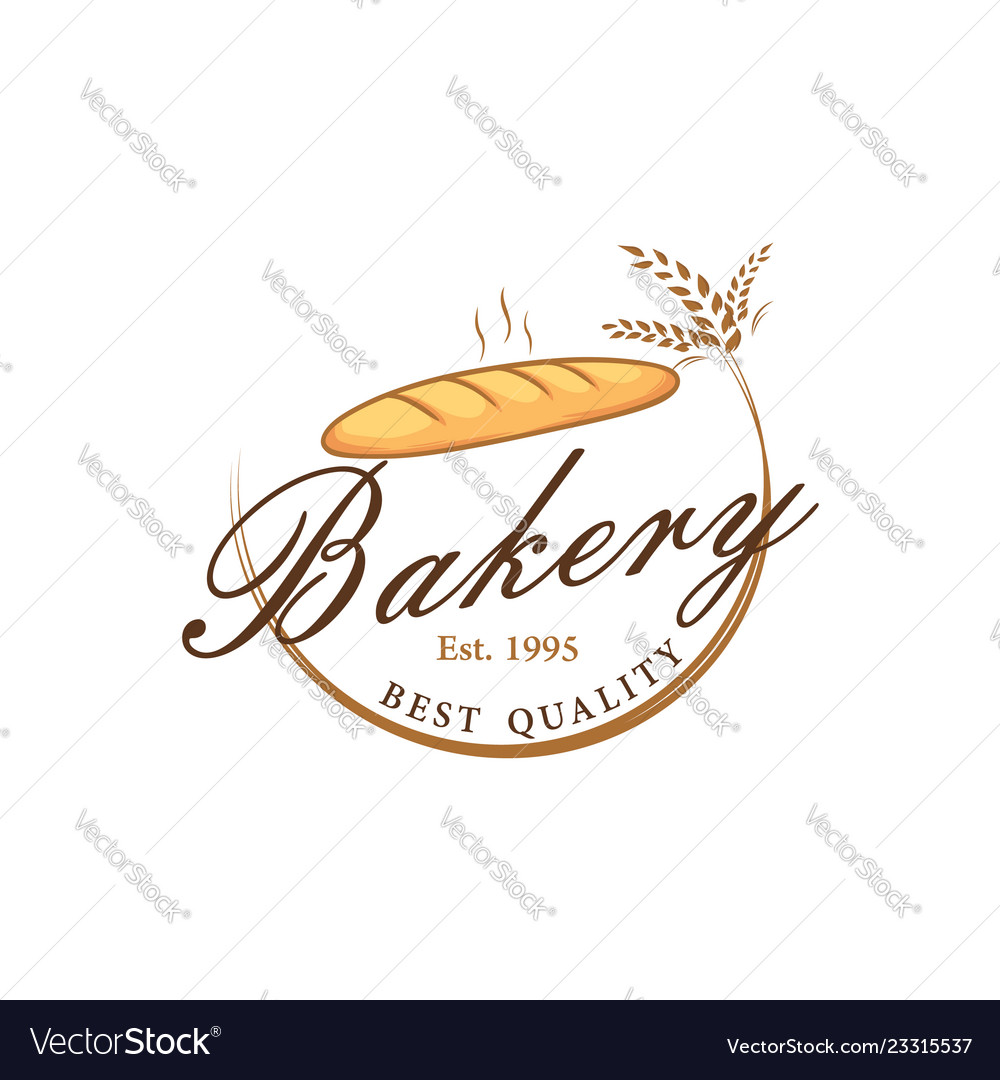 Baguette Bäckerei und Dessert-Logo-Symbol