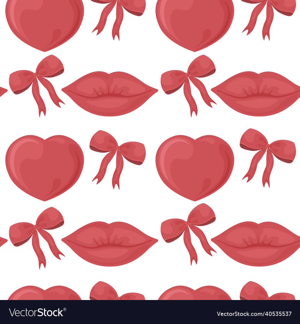 Bright seamless pattern with the image of lips vector image Bright seamless pattern with the image of lips