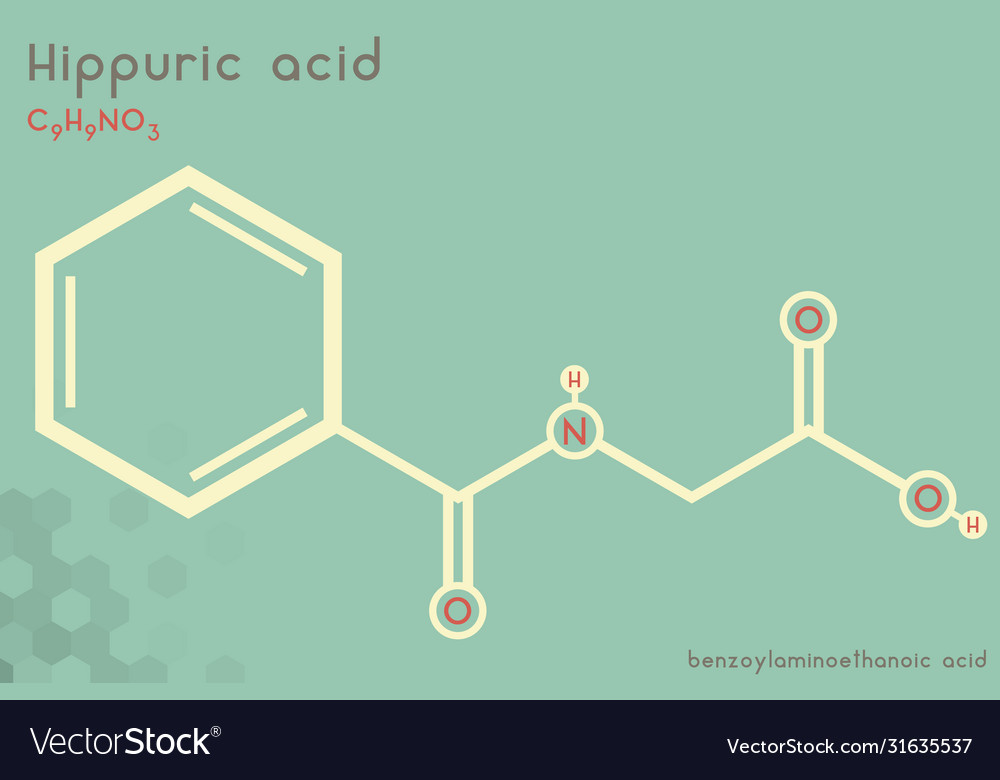 Infographic molecule hippuric acid