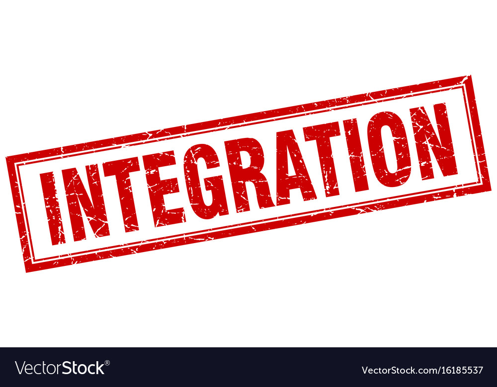 Integration square stamp Royalty Free Vector Image