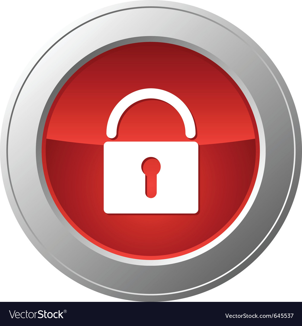 Lock button Royalty Free Vector Image - VectorStock