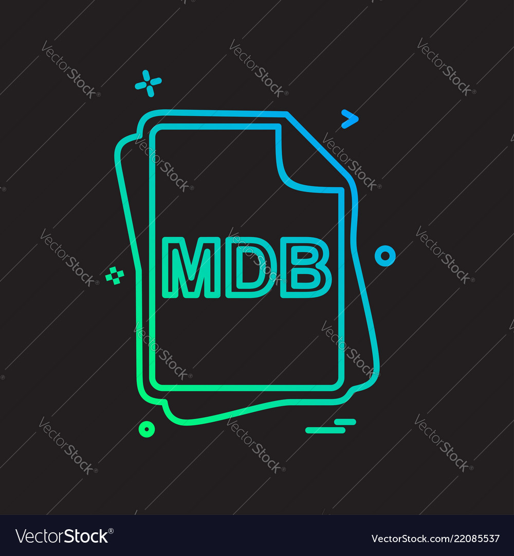 Mdb file type icon design vector image Mdb file type icon design