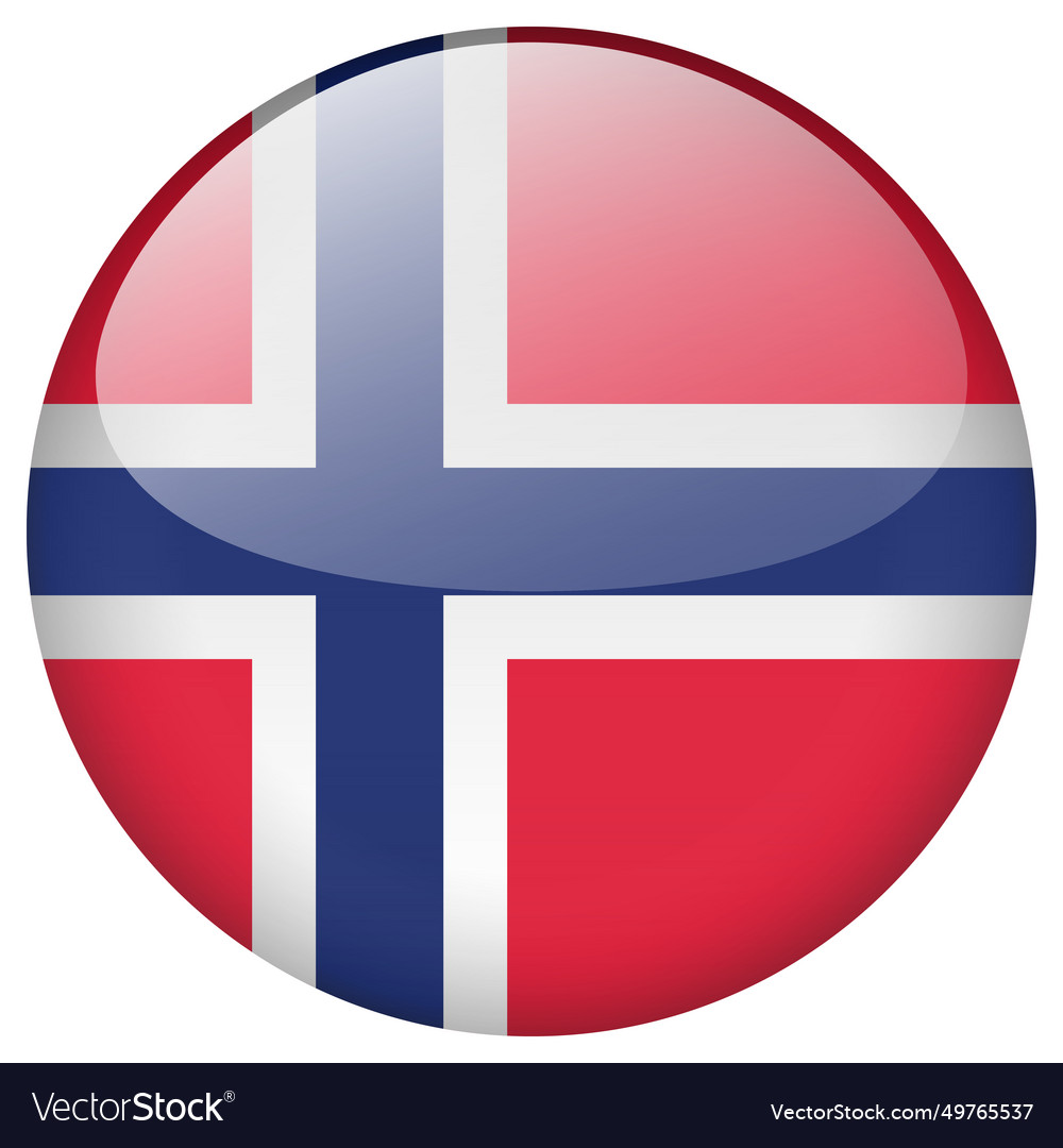 Norway flag button Royalty Free Vector Image - VectorStock