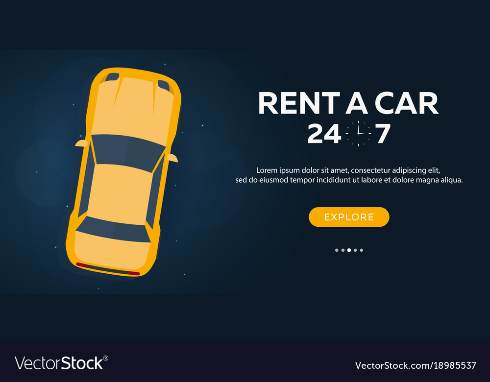 Rent A Car Concept Of Web Banner Flat Royalty Free Vector
