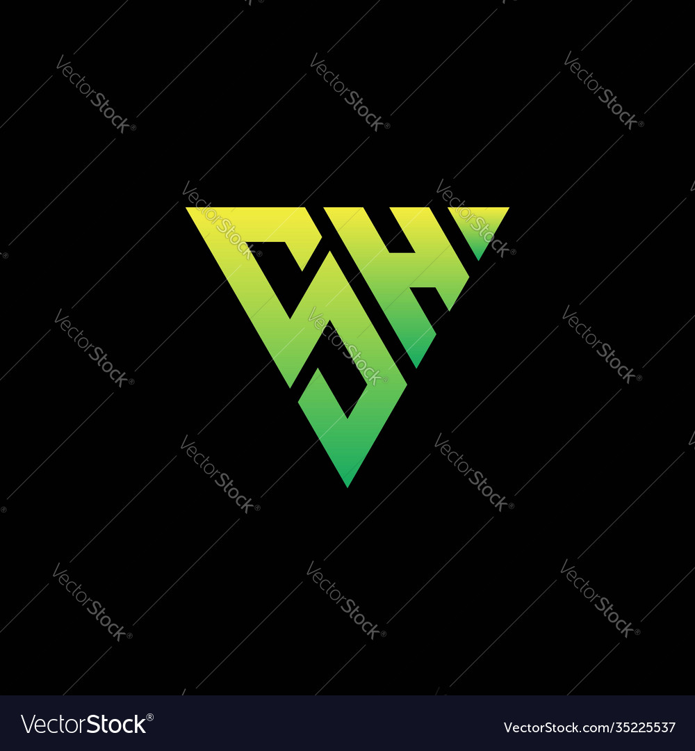 S h initial triangle logo monogram vector image S h initial triangle logo monogram