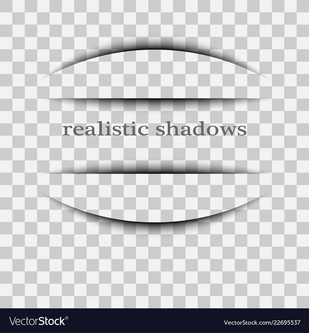 Transparent realistic paper shadow effect set web vector image Transparent realistic paper shadow effect set web