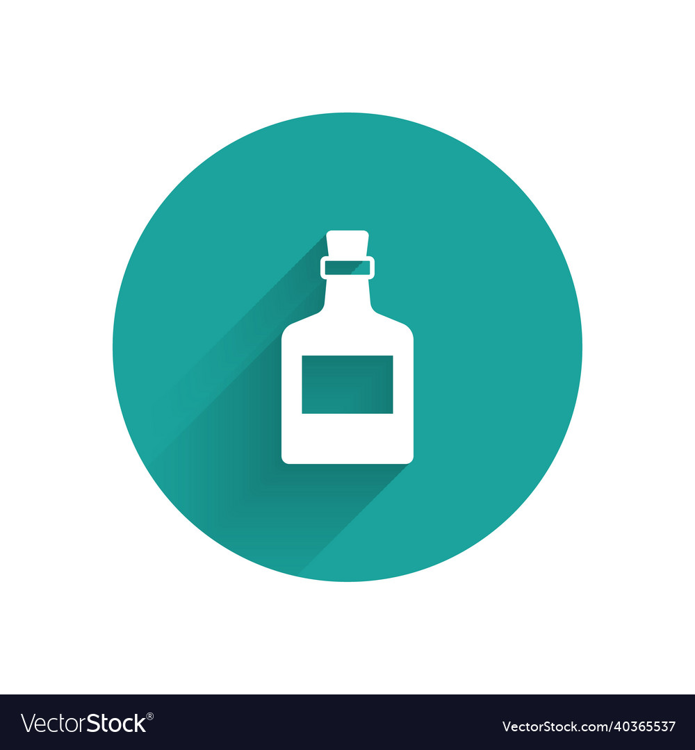 White alcohol drink rum bottle icon isolated