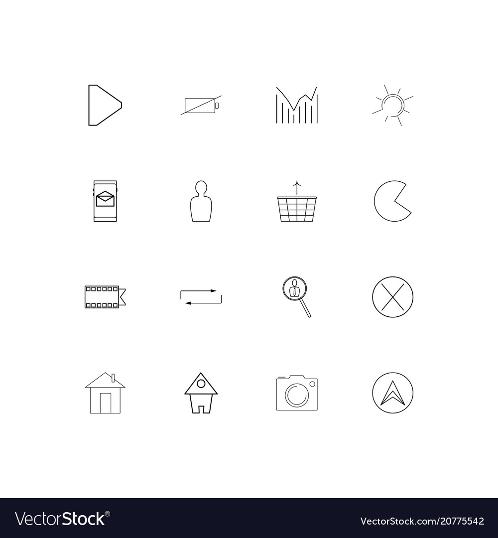 Interface linear thin icons set outlined simple