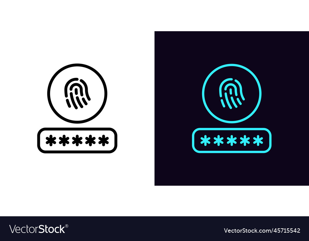 Outline id password icon with editable stroke