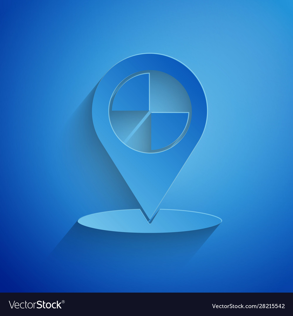 Paper cut map pointer with taxi icon isolated vector image Paper cut map pointer with taxi icon isolated