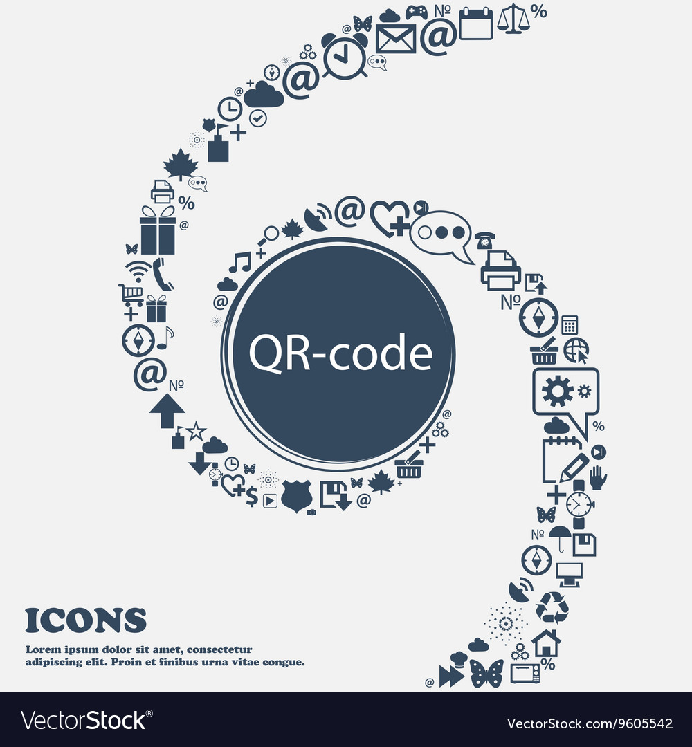 Qr-Code-Symbol-Scan-Code-Symbol in der Mitte