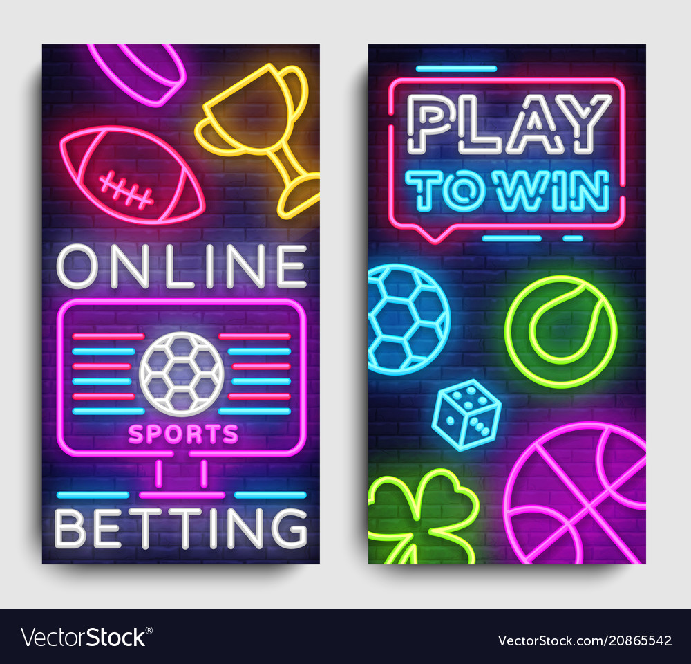 Sports Betting Vertical Banner Design Royalty Free Vector