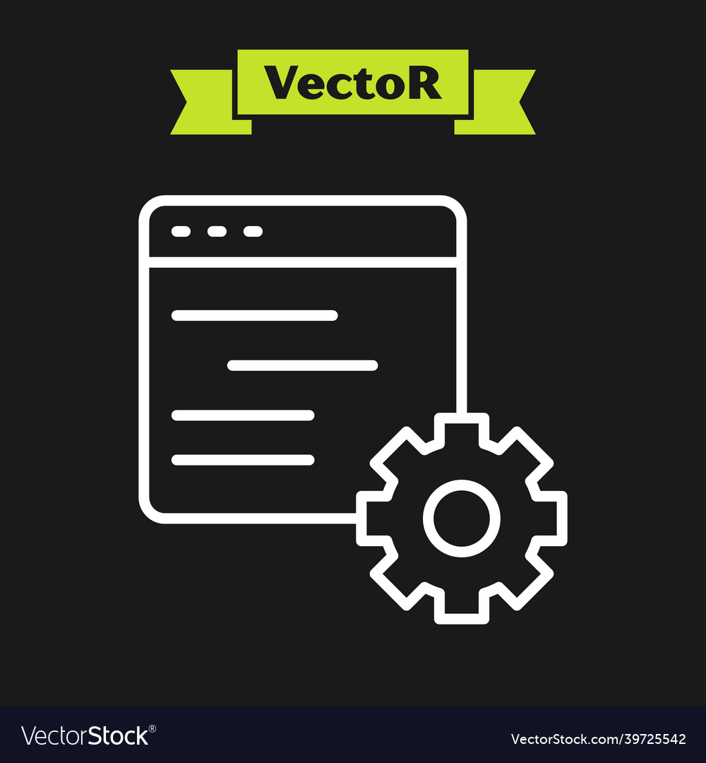 Weiße Linie Computer api Schnittstelle Icon isoliert vector image Weiße Linie Computer api Schnittstelle Icon isoliert