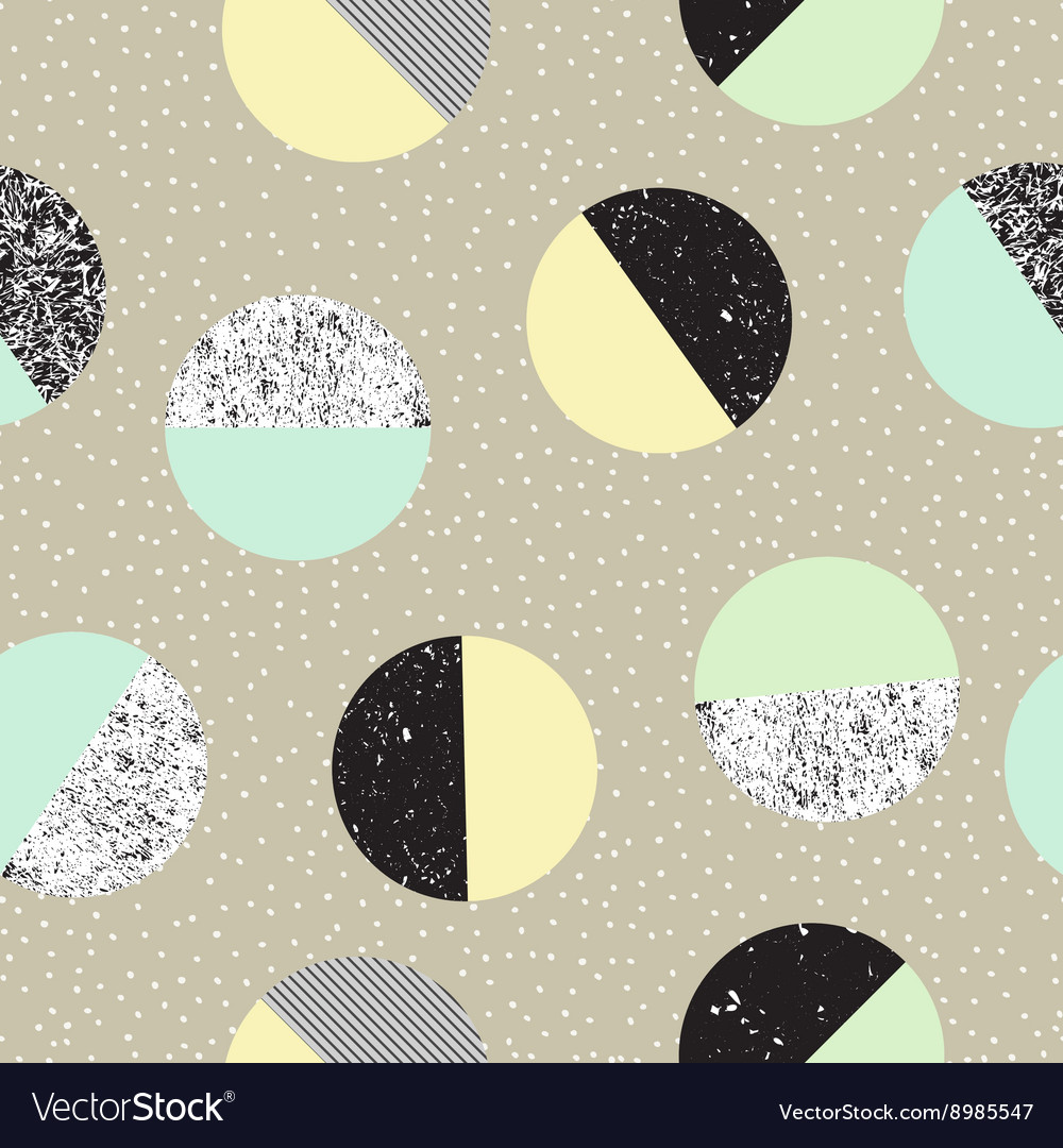 Abstract seamless pattern with textured circles