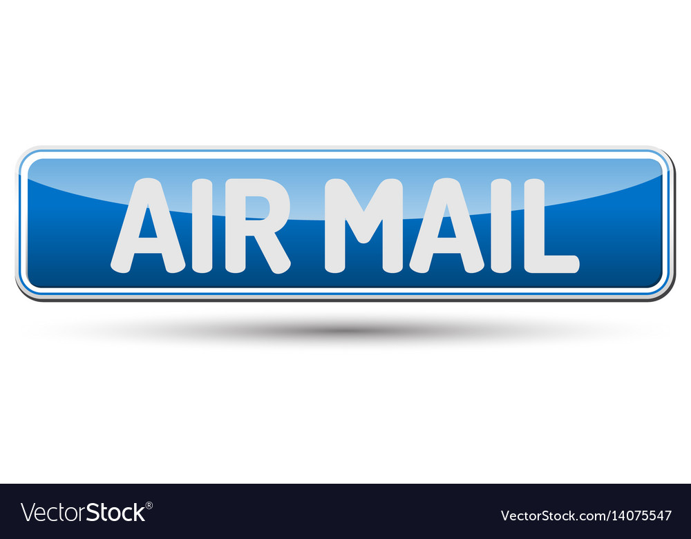 Air mail - abstract beautiful button with text