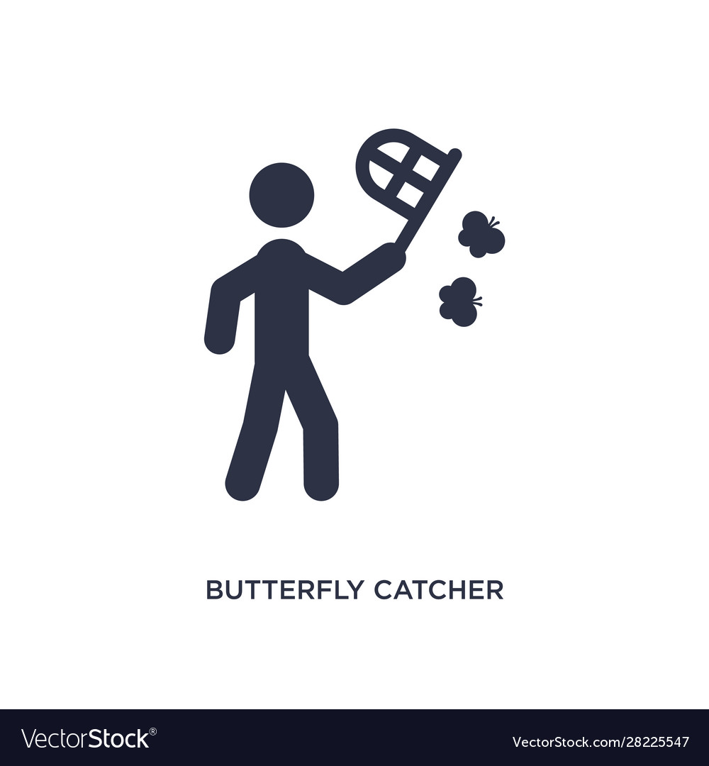 Butterfly catcher icon on white background simple Vector Image