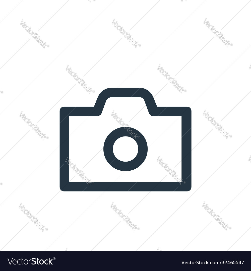 Camera icon editable stroke linear
