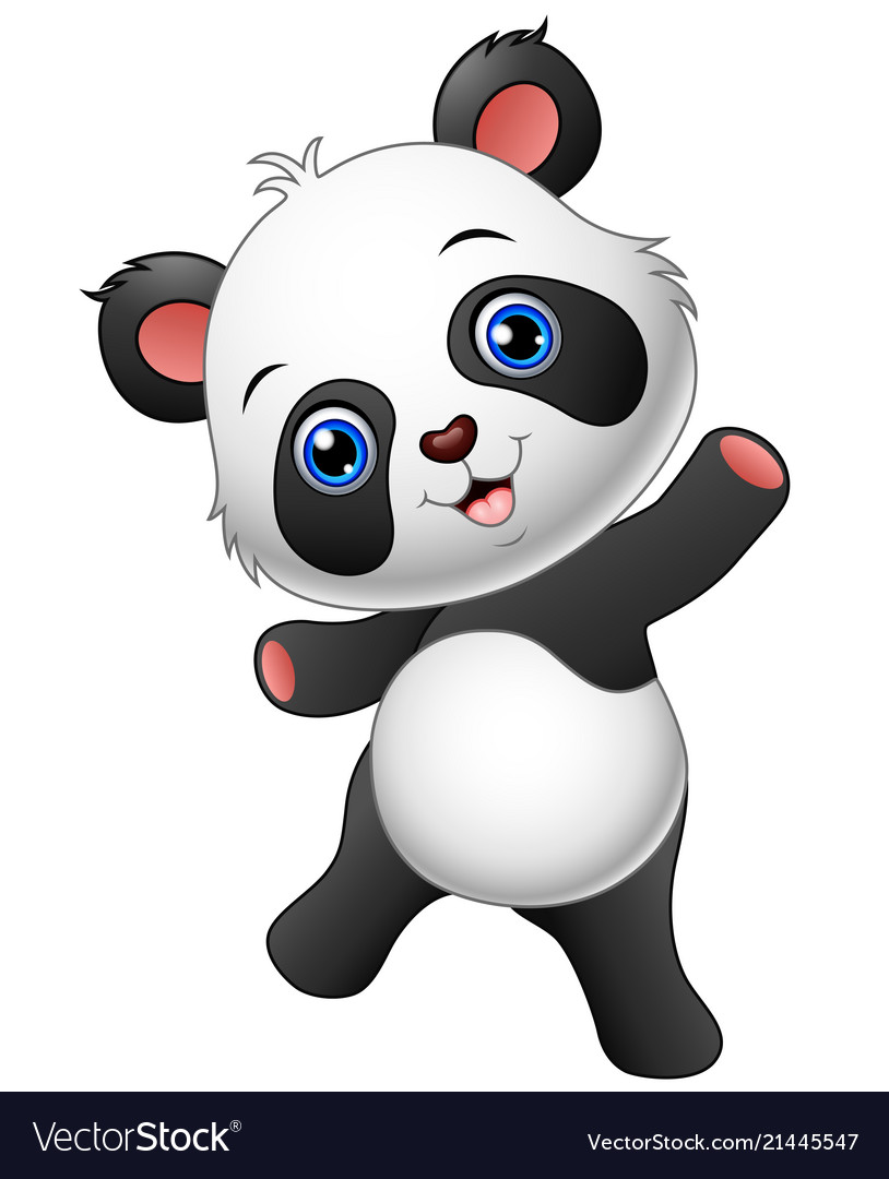 Cartoon panda presenting Royalty Free Vector Image