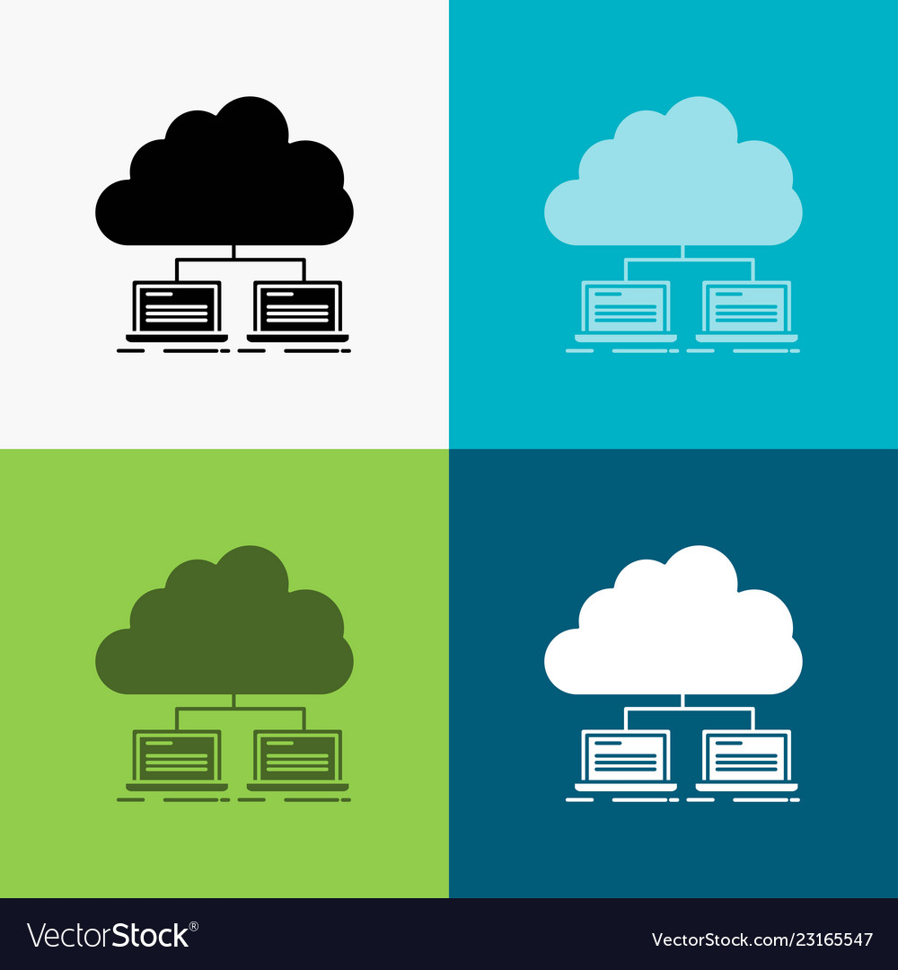 Cloud network server internet data icon over vector image Cloud network server internet data icon over