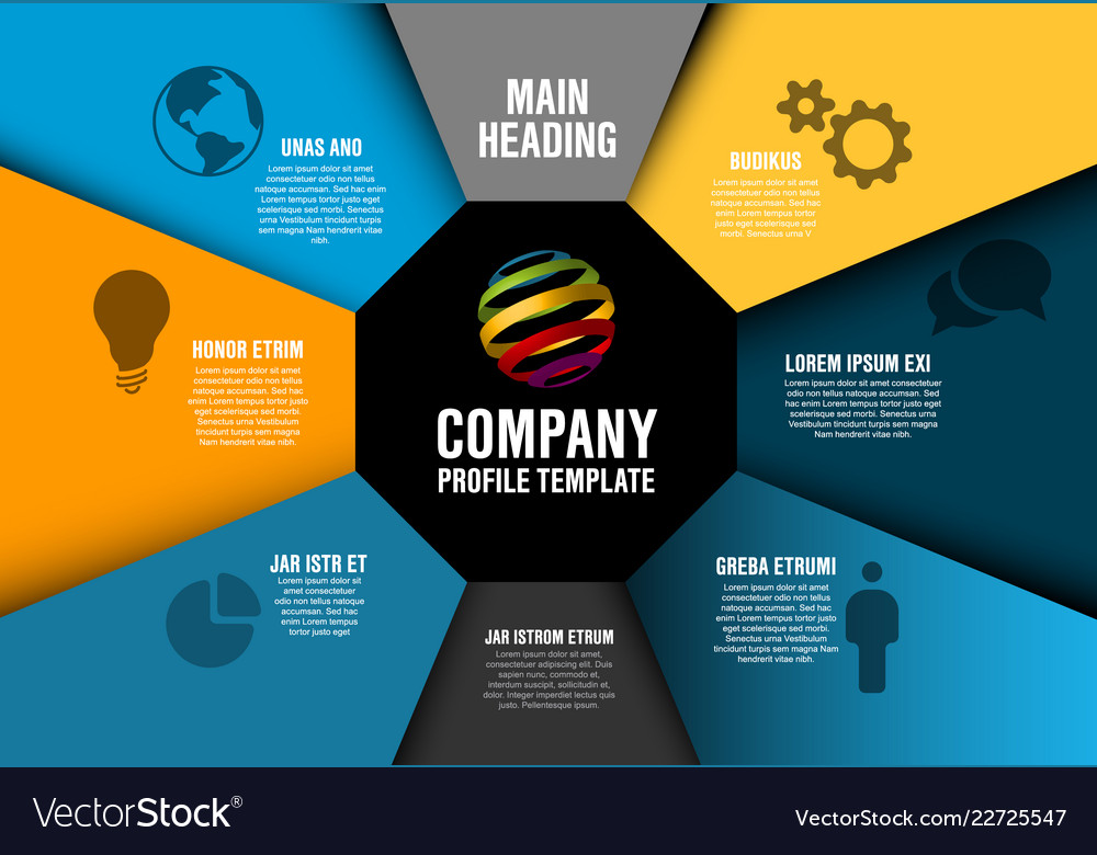 Pany Profile Infographic Diagram Template Vector Image