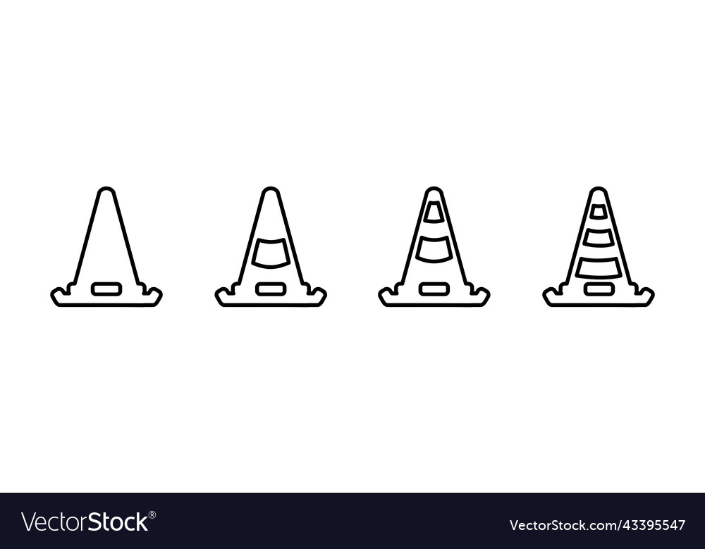 Cone icon in different style vector image Cone icon in different style