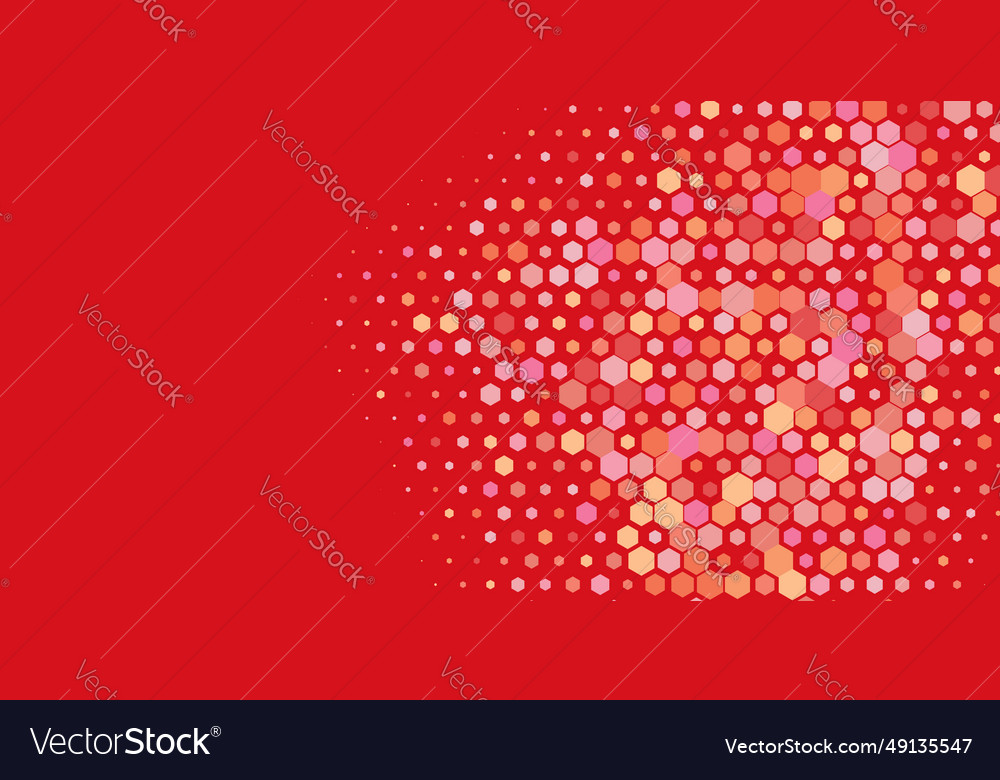 Geometric multi size hexagon with color