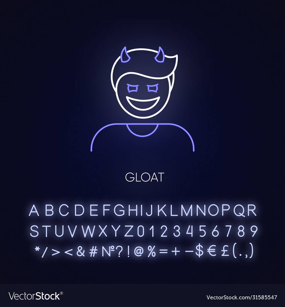 Gloat Neon Light Icon Royalty Free Vector Image