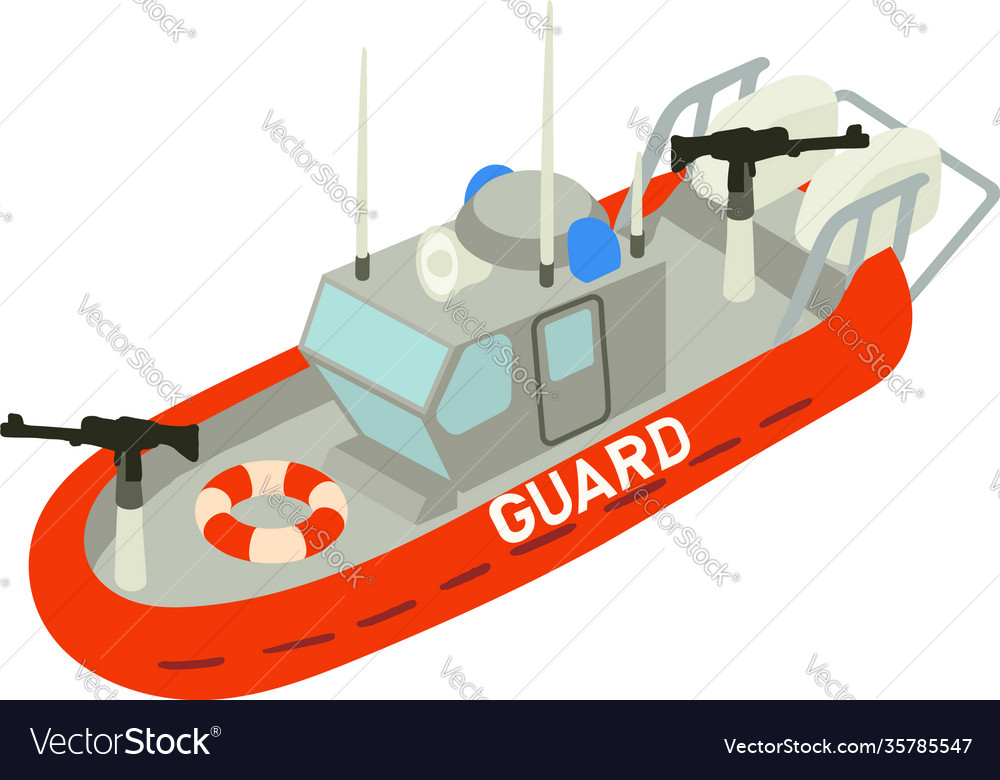 Guard ship icon isometric style Royalty Free Vector Image