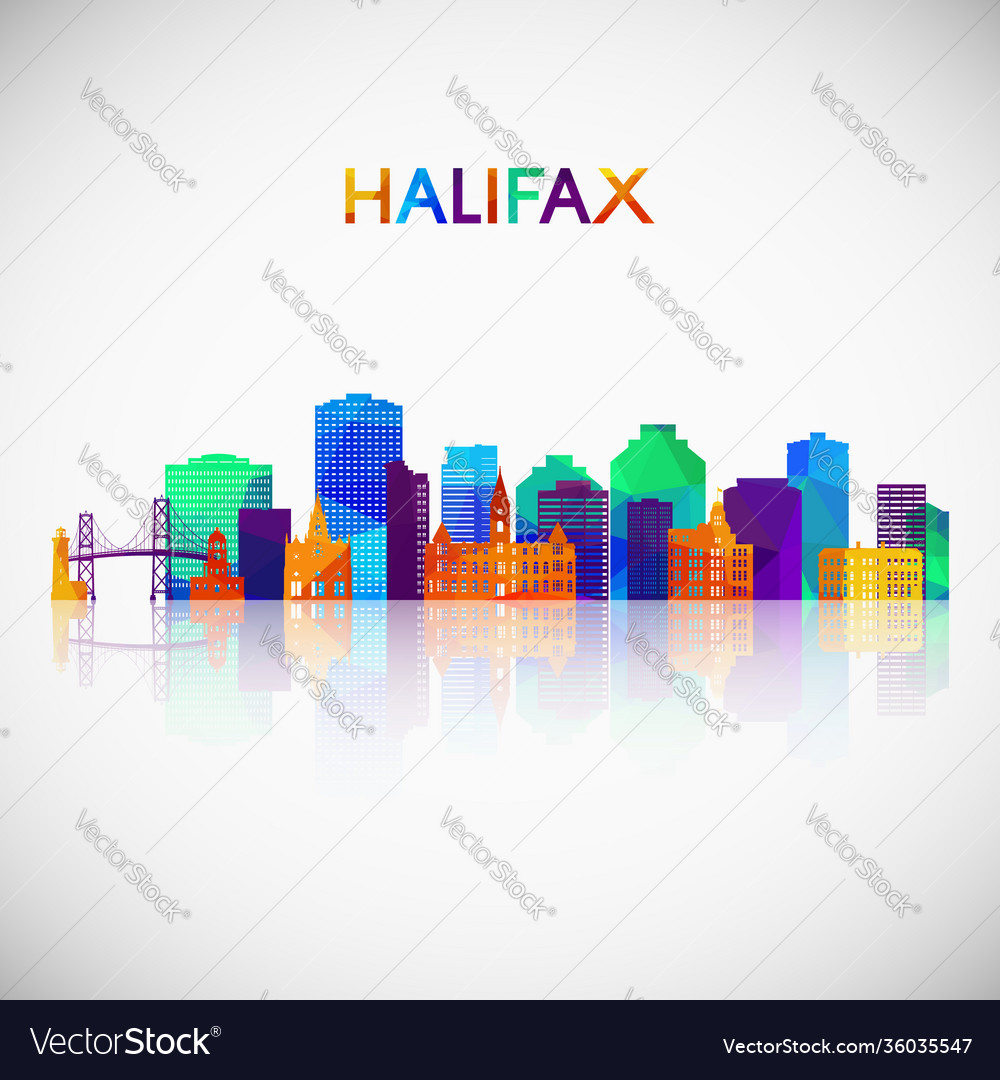 Halifax skyline silhouette in colorful geometric Vector Image