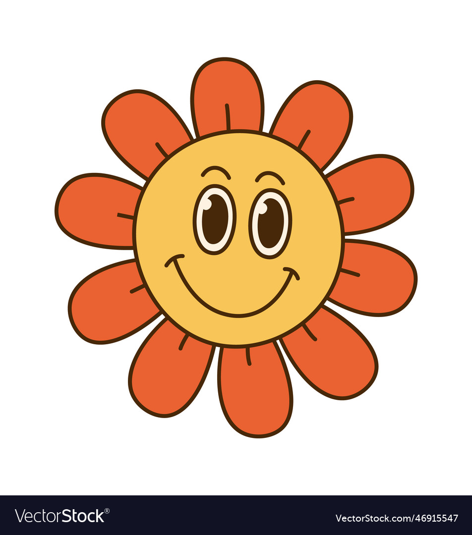 Happy flower character Royalty Free Vector Image