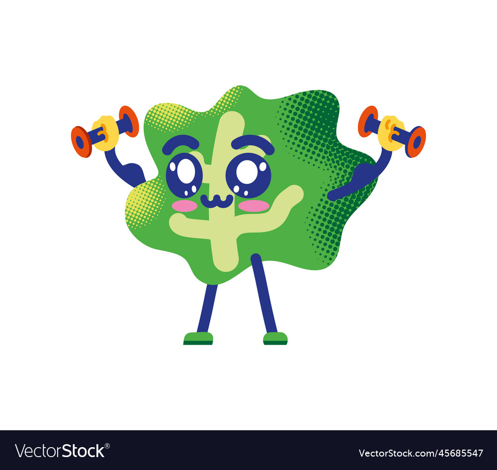 Kawaii lettuce healthy food Royalty Free Vector Image