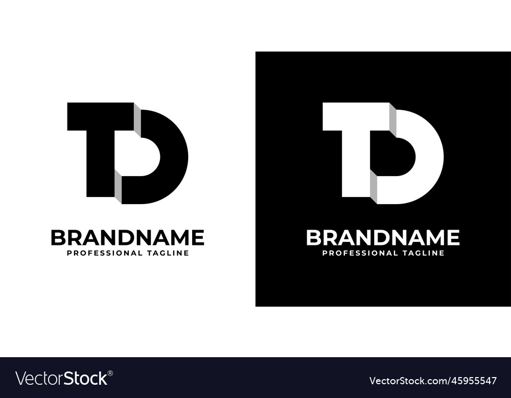 Letter td or dt monogram logo suitable for any Vector Image