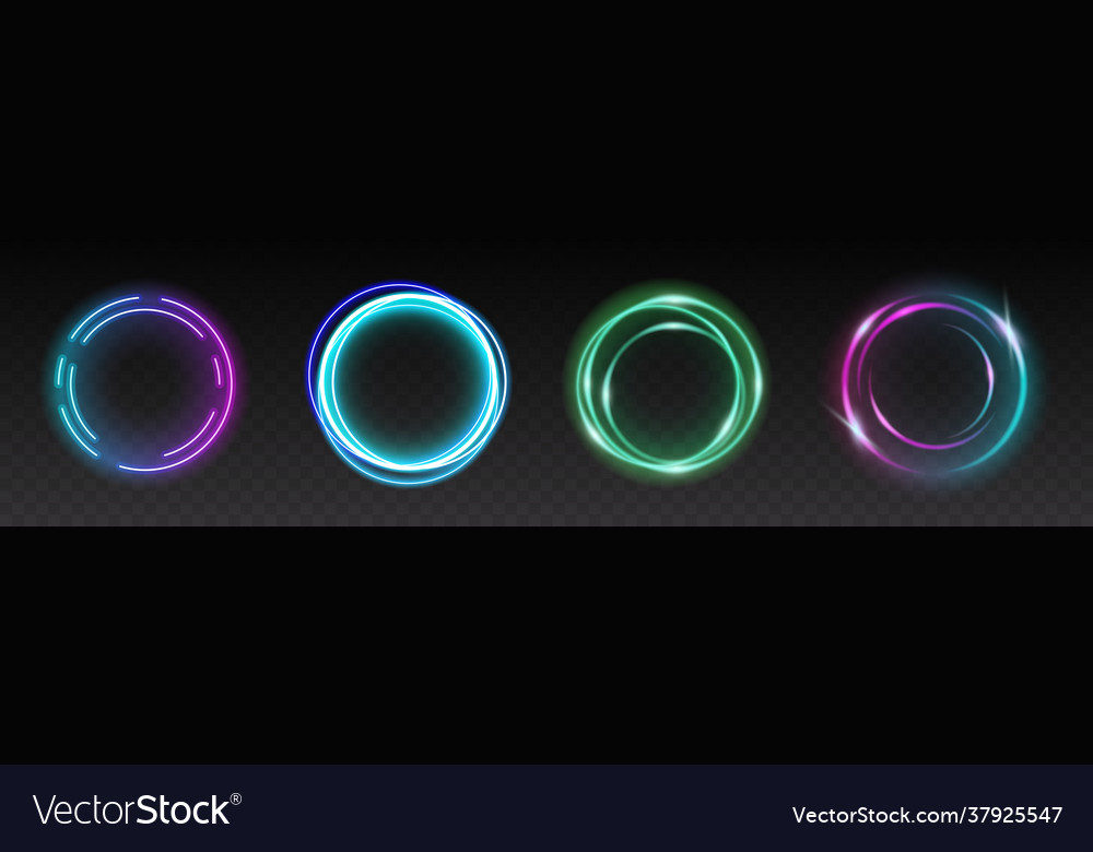 Light circles flashes on transparent background vector image Light circles flashes on transparent background