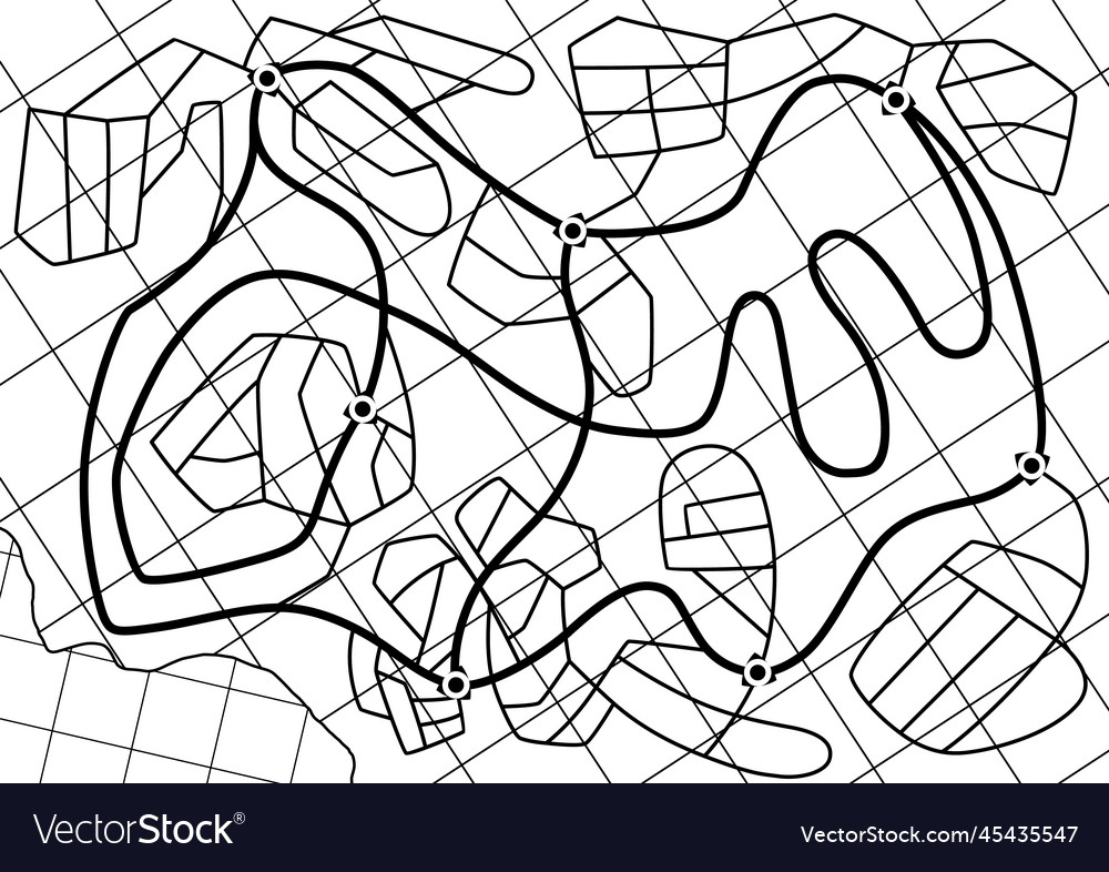 Navigation map game in monochrome futuristic ui vector image Navigation map game in monochrome futuristic ui