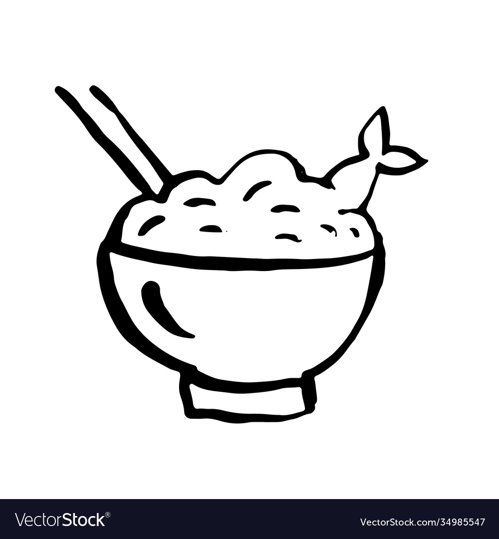 Noodles icon ink brush food