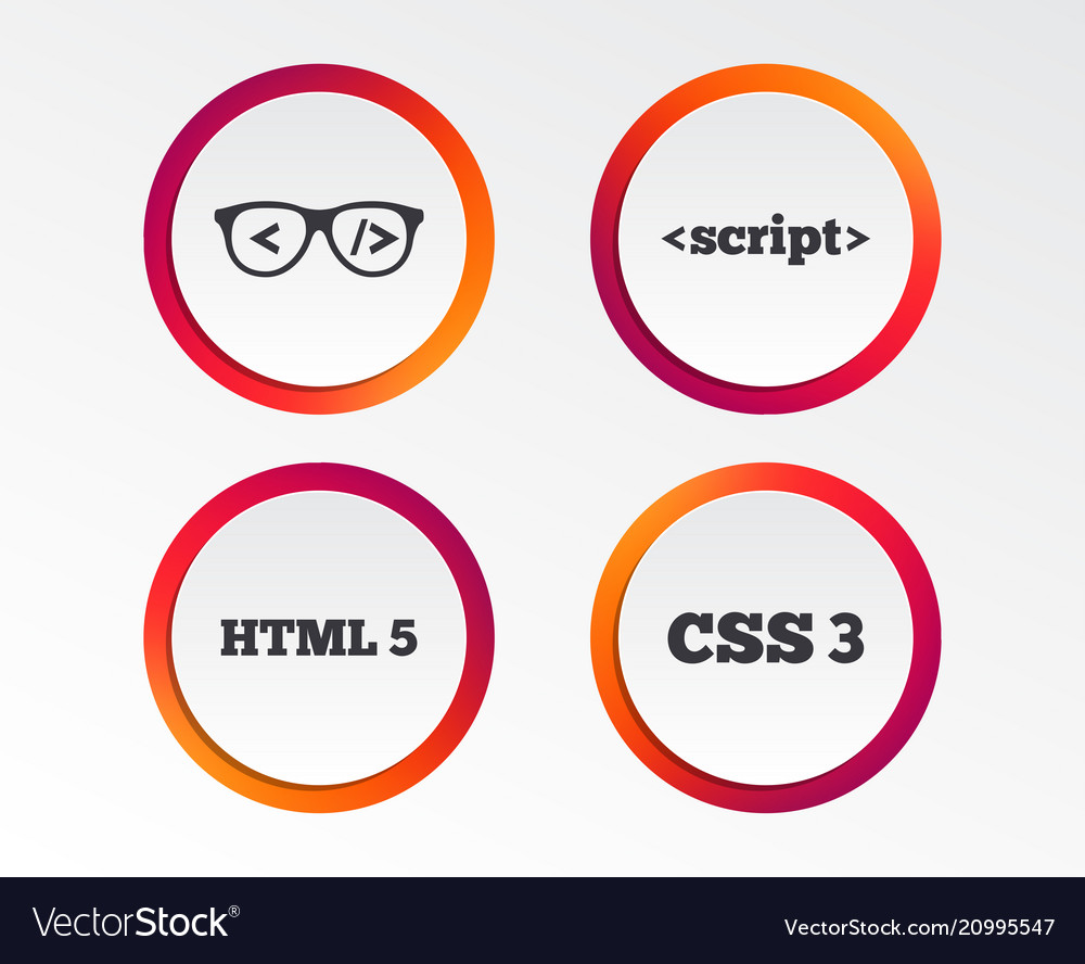 Programmierer Codierer Gläser html Markup Sprache vector image Programmierer Codierer Gläser html Markup Sprache