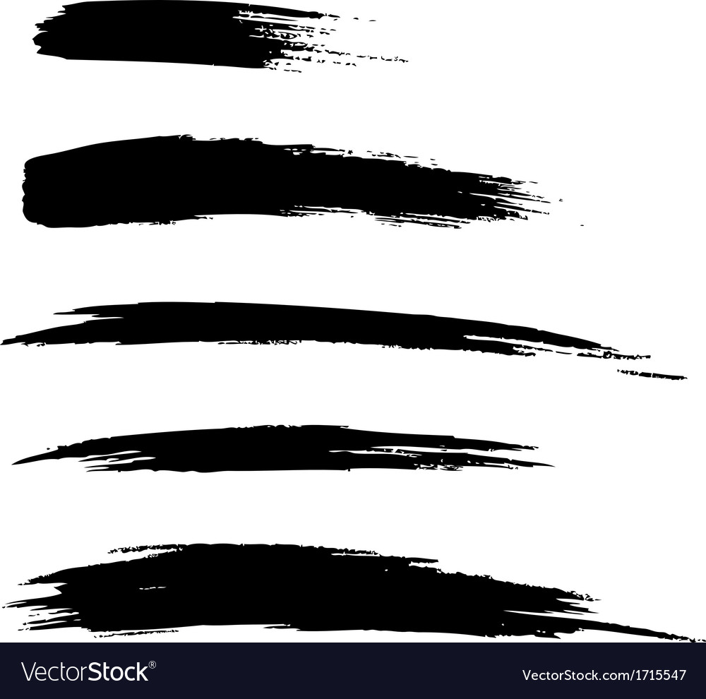 Set of hand drawn grunge brush lines