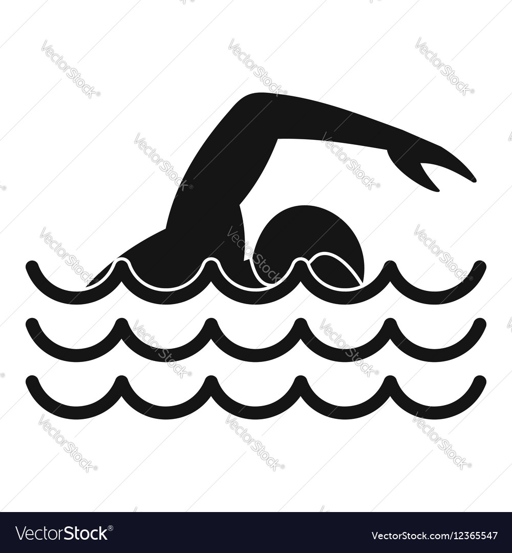 Swimmer icon simple style Royalty Free Vector Image