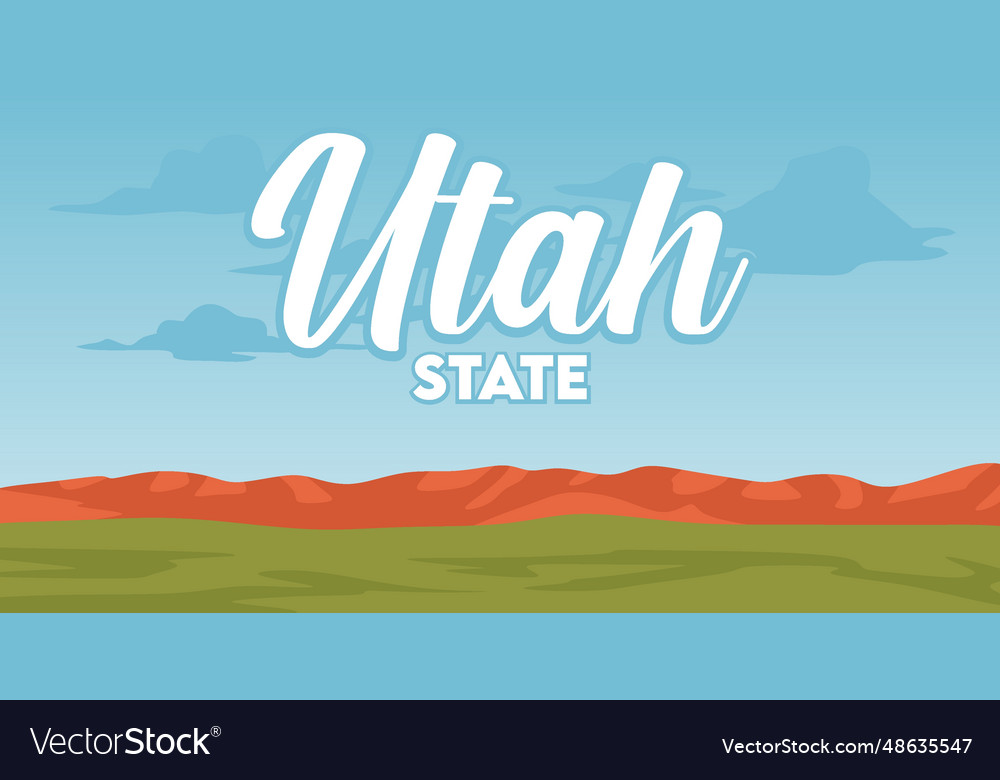 Utah state with sky background