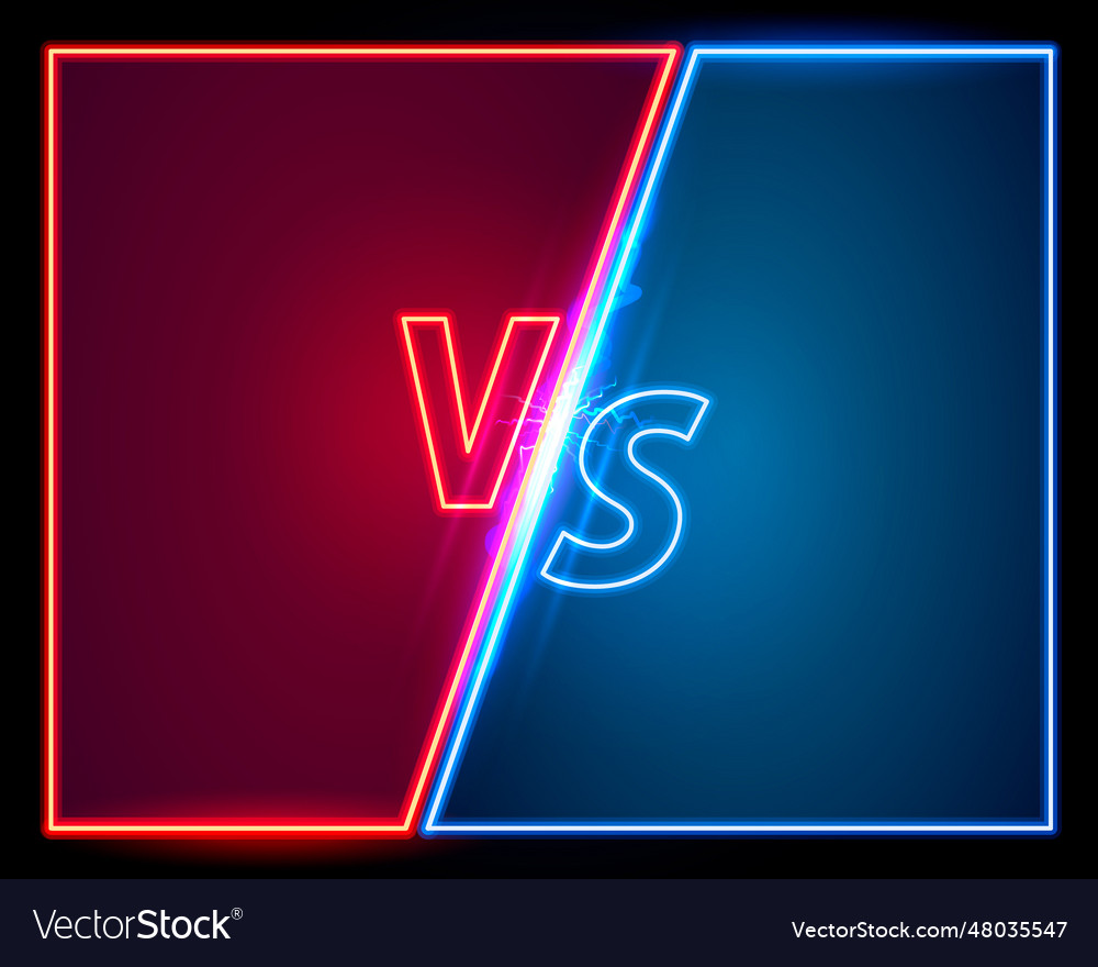 Versus Spiel Abdeckung Neon Banner Sport vs Team vector image Versus Spiel Abdeckung Neon Banner Sport vs Team