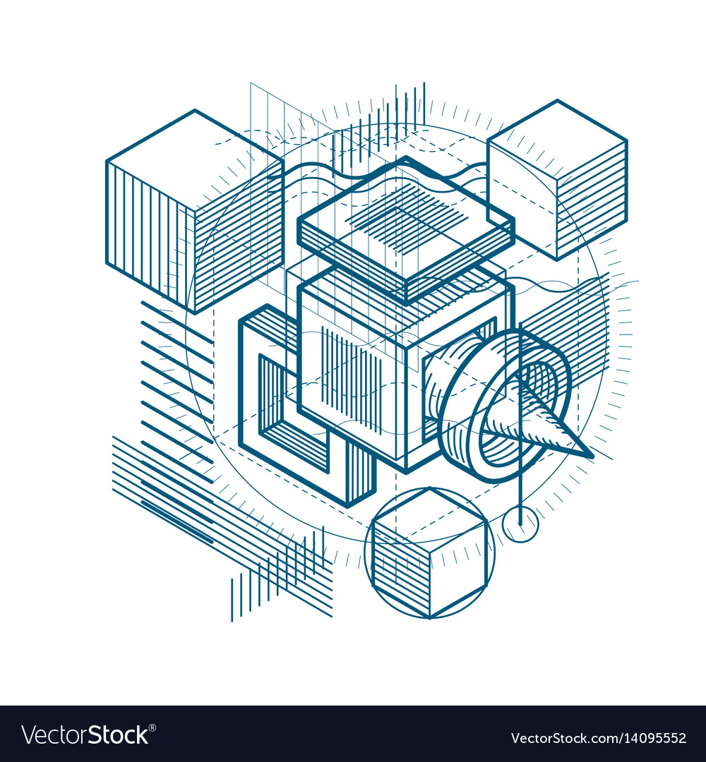 Abstract background with isometric elements