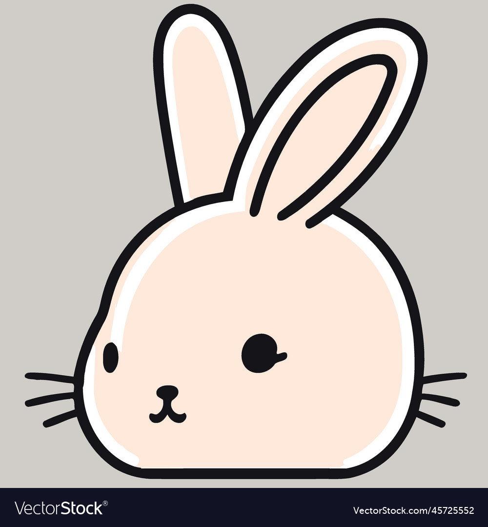 Bunny rabbit mammal animal head Royalty Free Vector Image