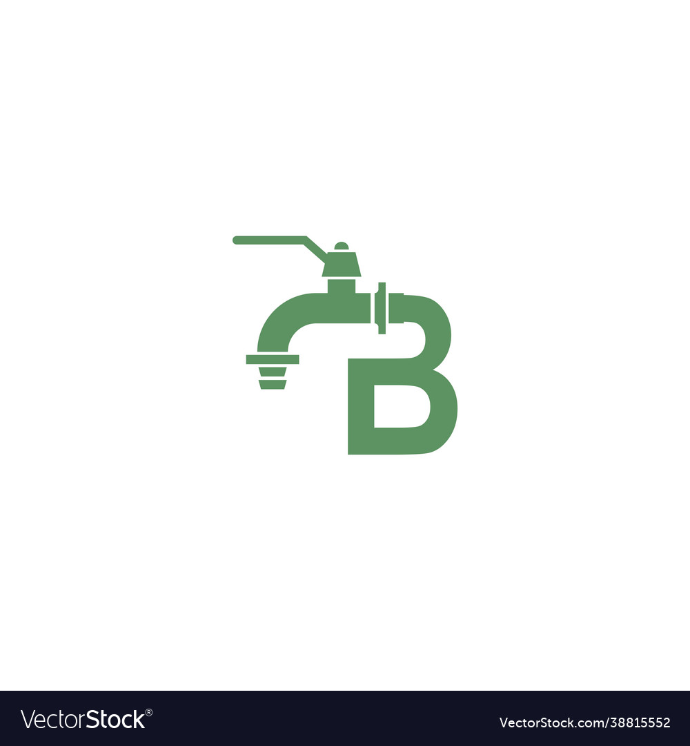 Faucet icon with letter b logo design